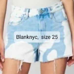 Blanknyc Blue and White Denim Shorts